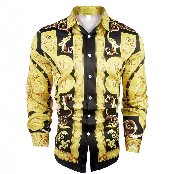 Herren Elegantes Langarmhemd mit auffälligem Druckdesign Aliams