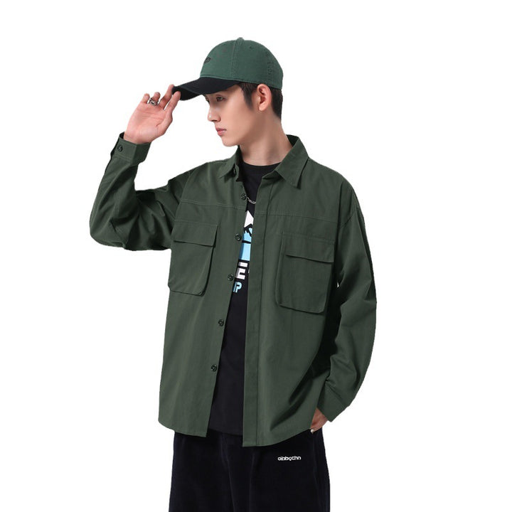 Herren robustes Utility-Hemd mit großen Taschen Aliams