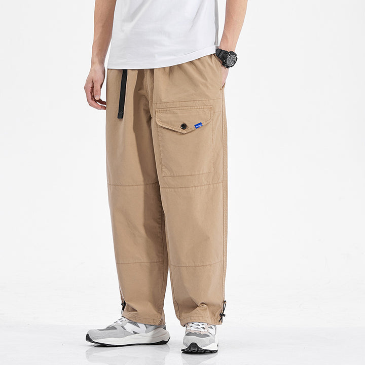 Herren bequeme Cargo-Hose mit vielen Taschen und elastischem Bund Aliams