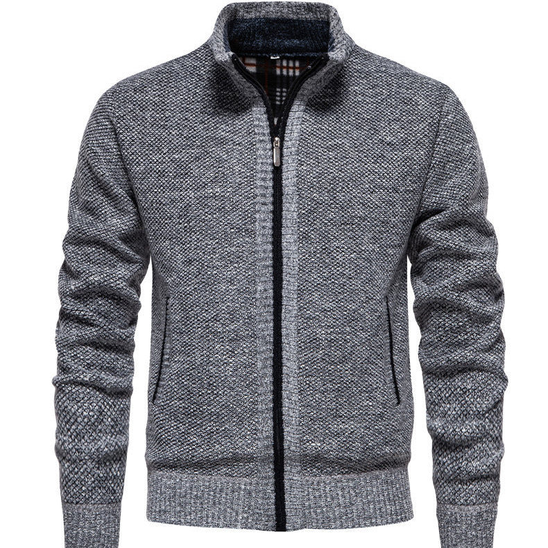 Herren sportliche Strickjacke mit Stehkragen Aliams