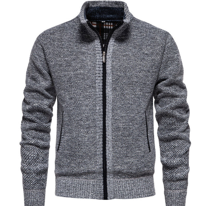 Herren sportliche Strickjacke mit Stehkragen Aliams