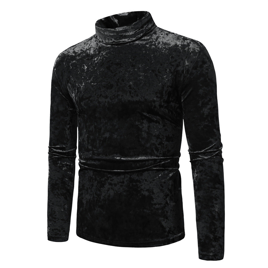 Herren Eleganter Rollkragenpullover aus weichem Samtstoff Aliams
