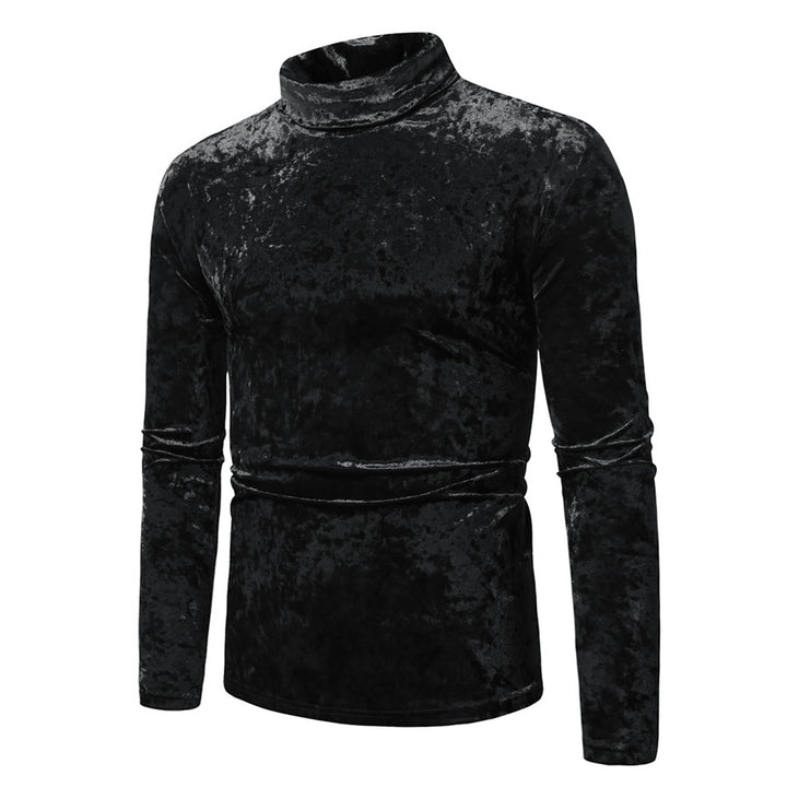 Herren Eleganter Rollkragenpullover aus weichem Samtstoff Aliams