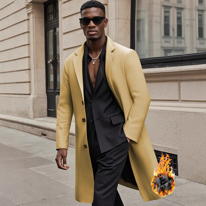 Herren eleganter und stilvoller langer Mantel Aliams