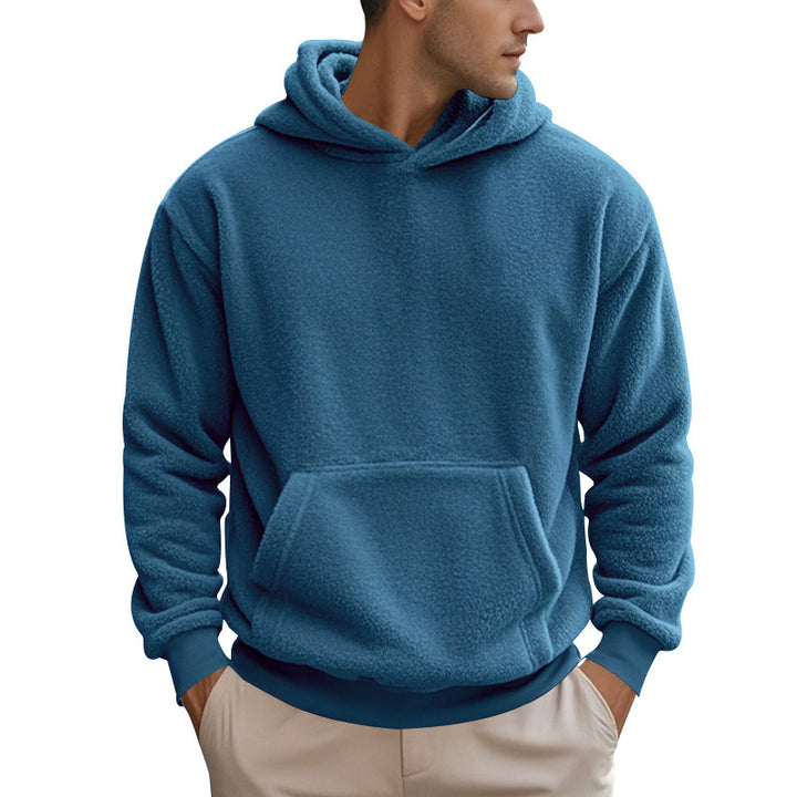 Herren Fleece Hoodie mit Kängurutasche und modernem Schnitt Aliams