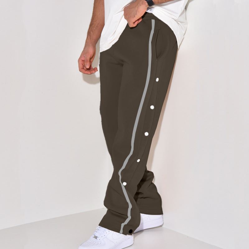 Herren Sportliche Jogginghose mit Druckknopf-Detail und seitlichen Taschen Aliams