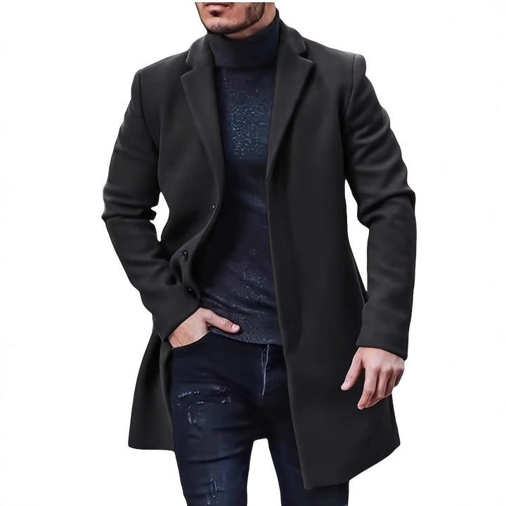 Herren eleganter Mantel mit klassischem Revers Aliams