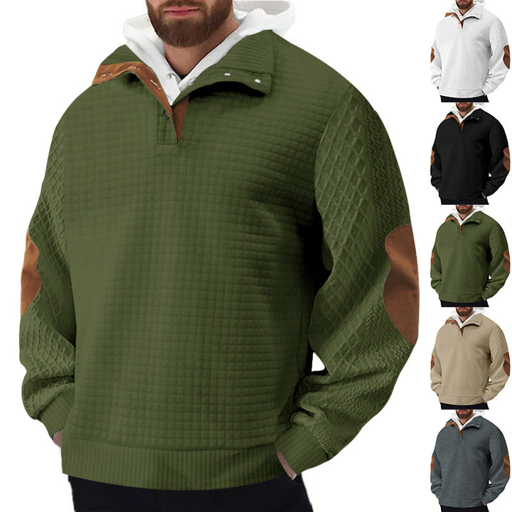 Herren Robuster Fleece-Pullover mit hohem Kragen und strukturiertem Design Aliams