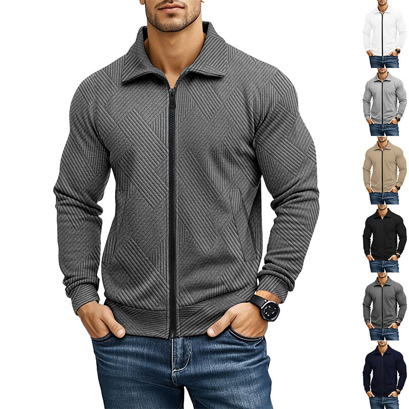 Herren bequeme und stylische Kapuzenjacke mit strukturiertem Gewebe Aliams