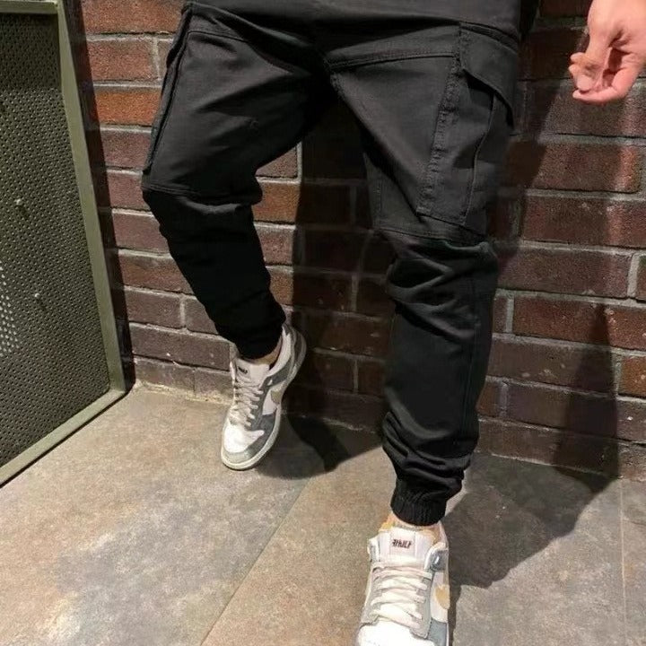 Herren Cargo-Hose mit Seitentaschen und elastischem Bund Aliams