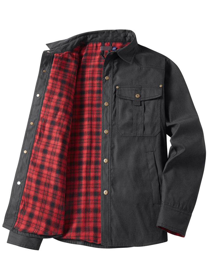 Herren Flanell gefütterte Arbeitsjacke Aliams