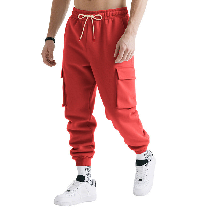 Herren stylische Cargo-Hose mit elastischem Bund und praktischen Taschen Aliams