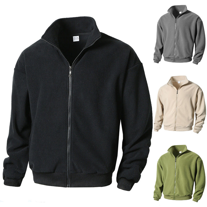 Herren Fleecejacke mit hohem Kragen und Reißverschluss Aliams