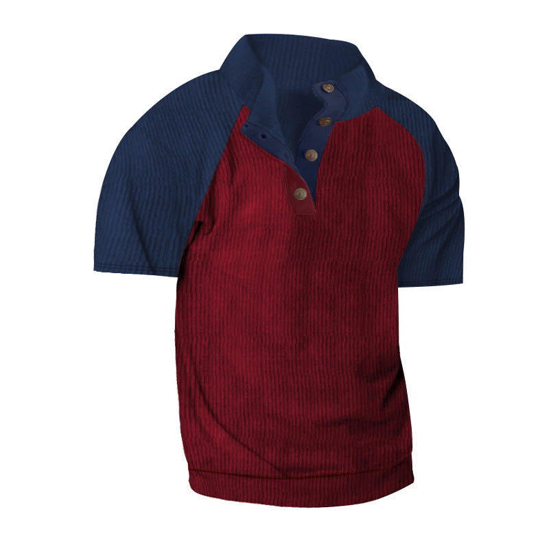 Herren Kurzarm-Henley-Shirt mit modernem Strukturdesign Aliams