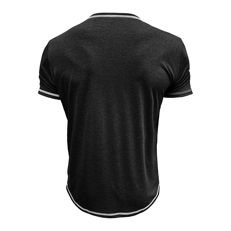 Herren Kurzarm-Henley-Shirt mit edler Knopfleiste und bequemen Schnitt Aliams