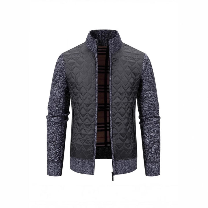 Herren Steppjacke mit hohem Kragen und eleganter Strickästhetik Aliams