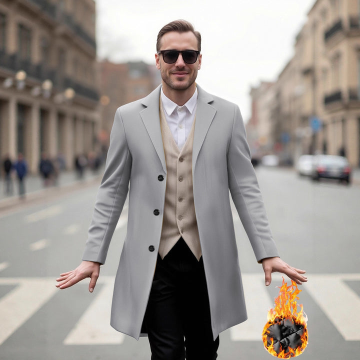 Herren eleganter Langmantel mit modernem Schnitt und optimalem Tragekomfort Aliams