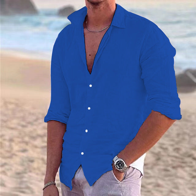 Herren Sommerliche Leinenhemd Aliams