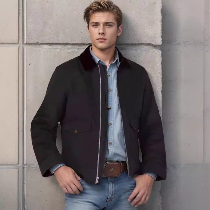 Herren Baumwolljacke mit robustem Stehkragen und praktischen Taschen Aliams