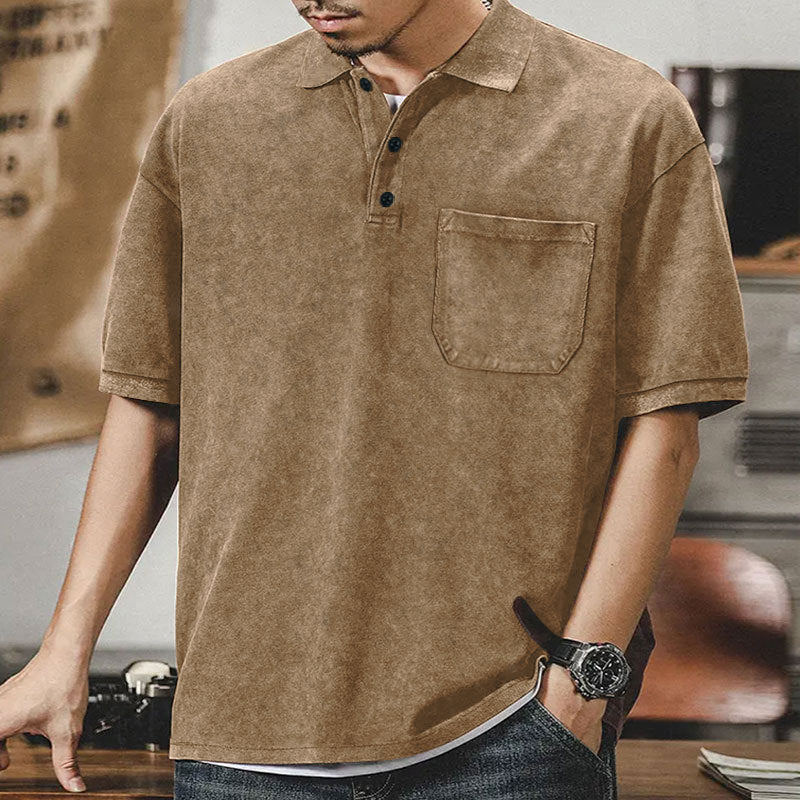 Herren Polohemd mit lässigem Schnitt und Brusttasche Aliams