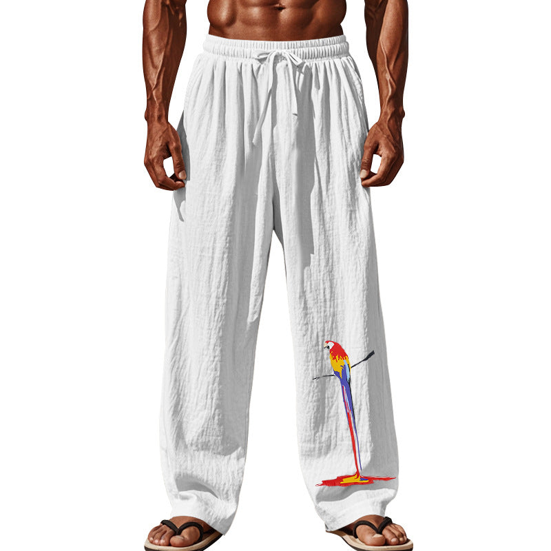 Herren Strandhose aus leichtem, atmungsaktivem Gewebe mit buntem Print Aliams