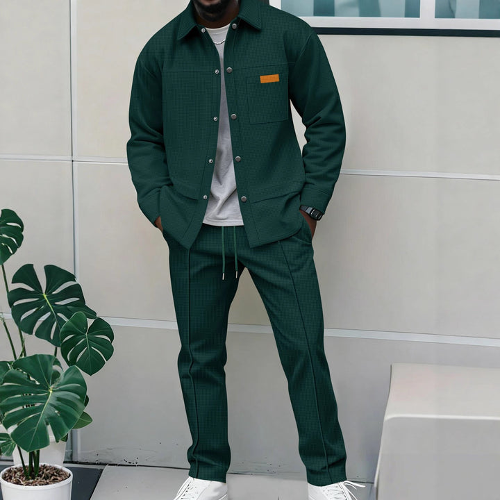 Herren bequeme und stilvolle Freizeitjacke mit passenden Jogginghosen Aliams