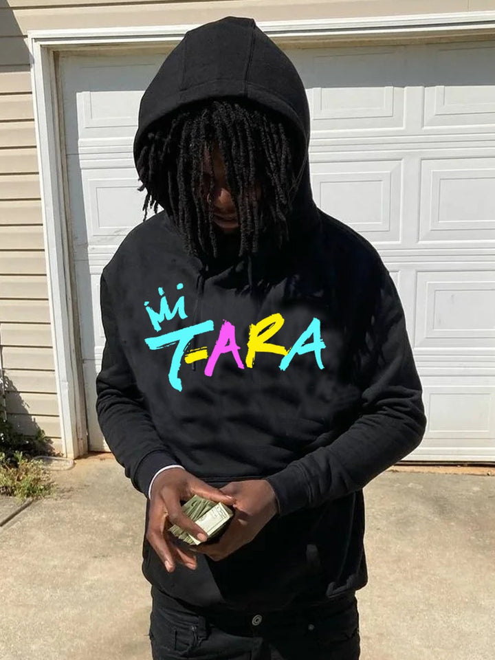 Herren bequemer Kapuzenpullover mit kreativem Farbenmixdruck Aliams