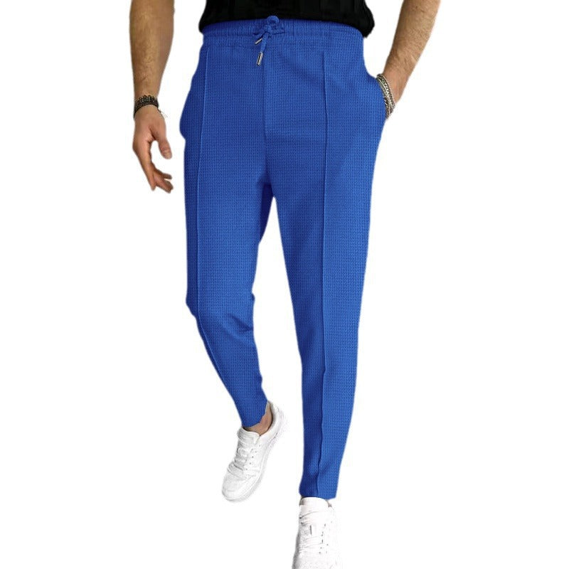 Herren elegante Freizeithose mit elastischem Bund und seitlichen Taschen Aliams
