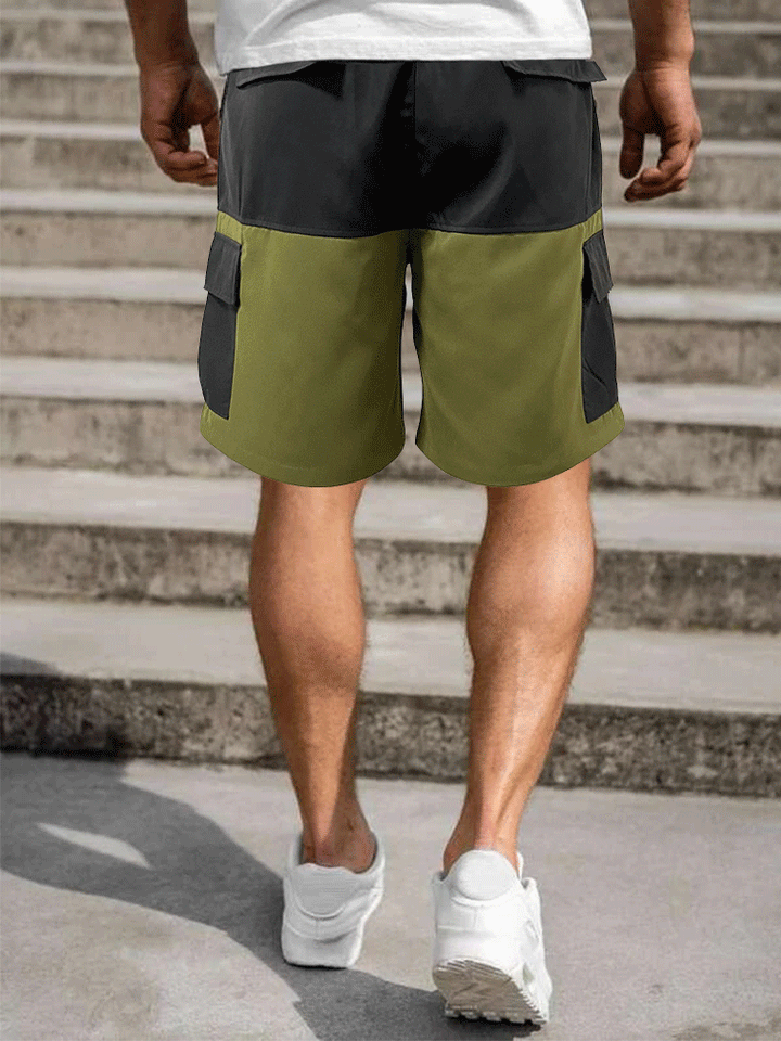 Herren Cargo-Shorts mit mehreren praktischen Taschen und elastischem Bund Aliams