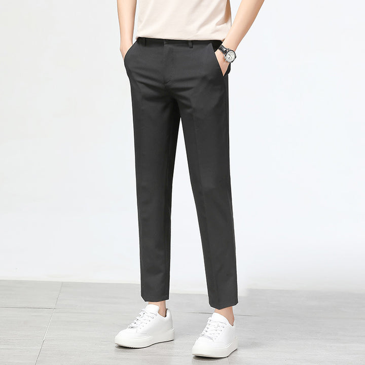 Herren bequeme Chinohose mit schmalem Schnitt und elastischem Bund Aliams