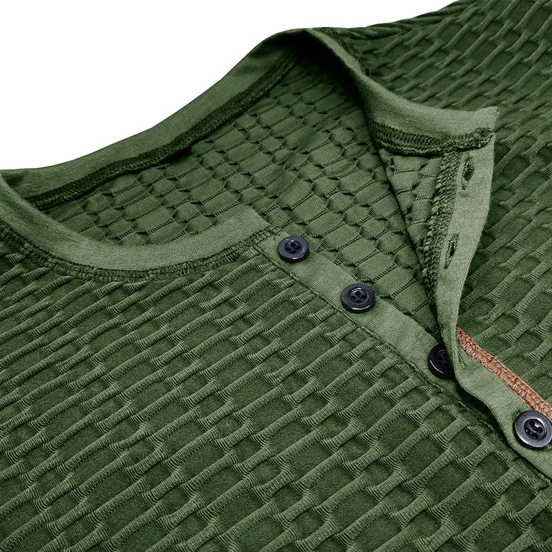 Herren Kurzarm-Henley-T-Shirt mit strukturiertem Design und figurbetonter Passform Aliams