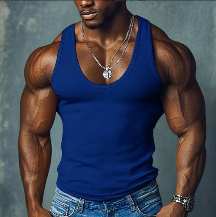 Herren Sportliches Muskelshirt mit breiten Trägern Aliams