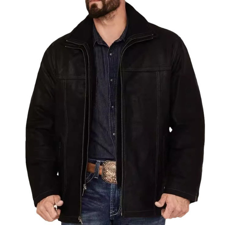 Herren hochwertige Lederjacke mit vielseitigem Stil Aliams