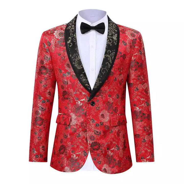 Herren Blumenmuster Smokingjacke Aliams