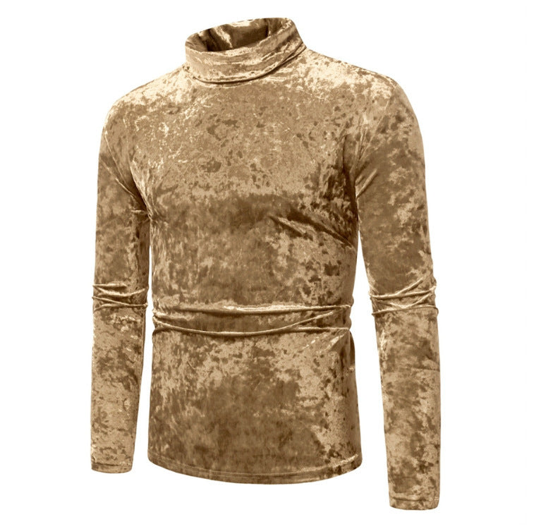 Herren eleganter Rollkragenpullover aus Samt Aliams