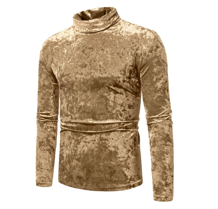 Herren eleganter Rollkragenpullover aus Samt Aliams