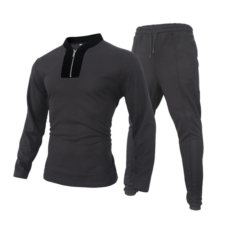 Herren Sportliches Langarm-Thermooberteil mit Reißverschluss und eng anliegendem Schnitt Aliams