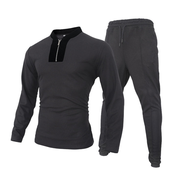 Herren Sportliches Langarm-Thermooberteil mit Reißverschluss und eng anliegendem Schnitt Aliams
