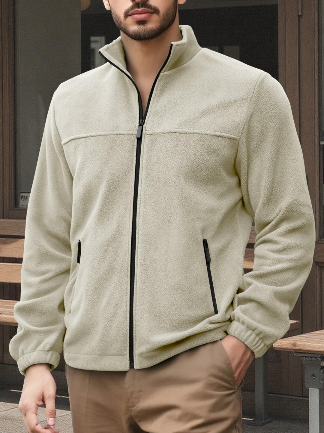 Herren Fleecejacke mit hohem Kragen Aliams