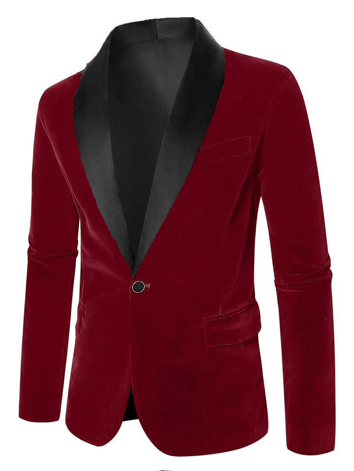 Herren eleganter Samtblazer mit Satinverarbeitung Aliams