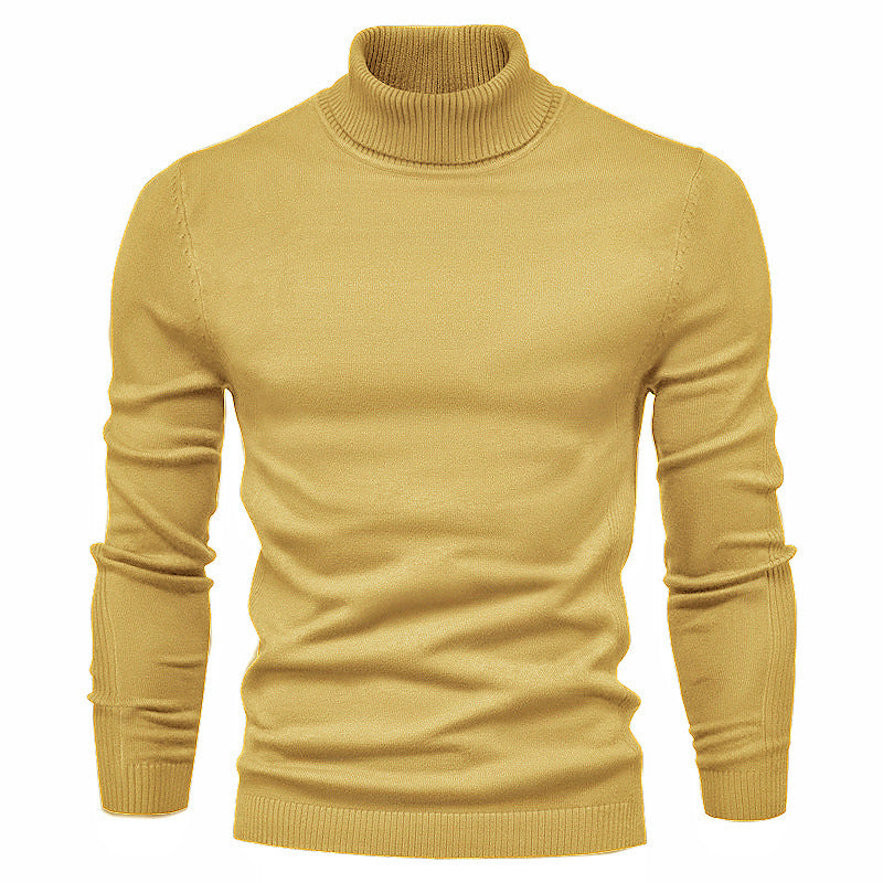 Herren Strickpullover mit hohem Kragen und feinem Rippmuster Aliams