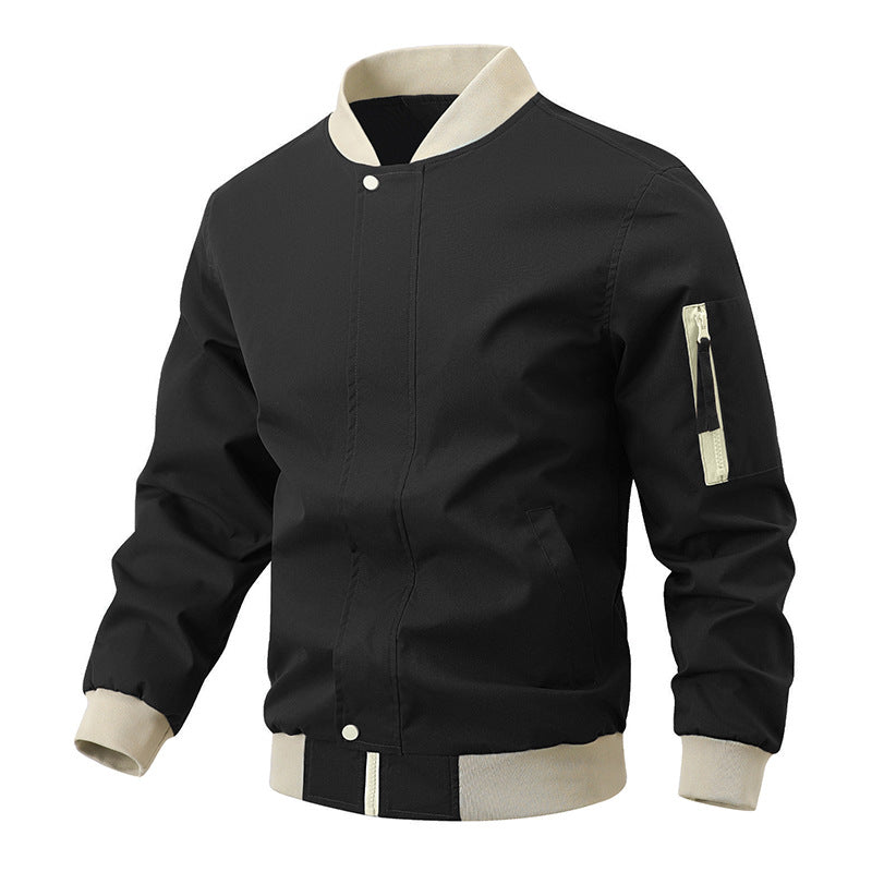 Herren sportliche Bomberjacke mit elastischen Bündchen und praktischen Reißverschlusstaschen Aliams