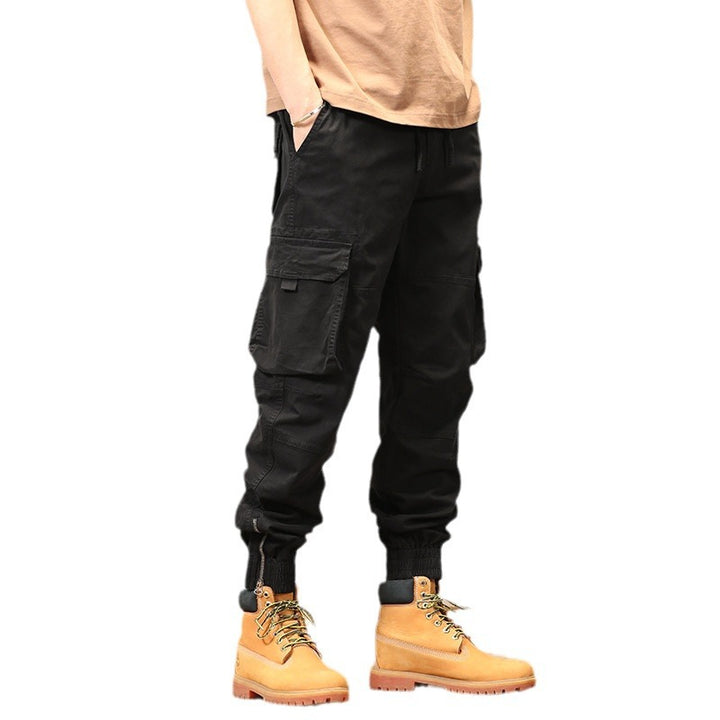 Herren vielseitige Maxcargo-Hose im urbanen Stil mit elastischem Bund und mehreren Taschen Aliams