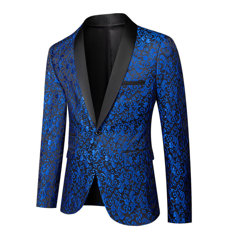 Herren Extravaganter Smokingblazer mit floralem Jacquard-Muster Aliams