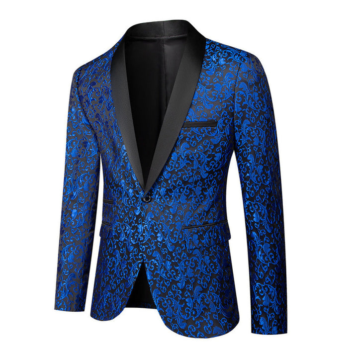 Herren Extravaganter Smokingblazer mit floralem Jacquard-Muster Aliams