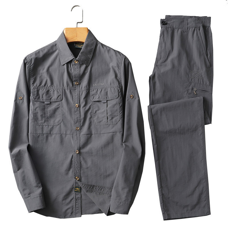 Herren funktionale Outdoor-Hemd und Cargo-Hose Aliams
