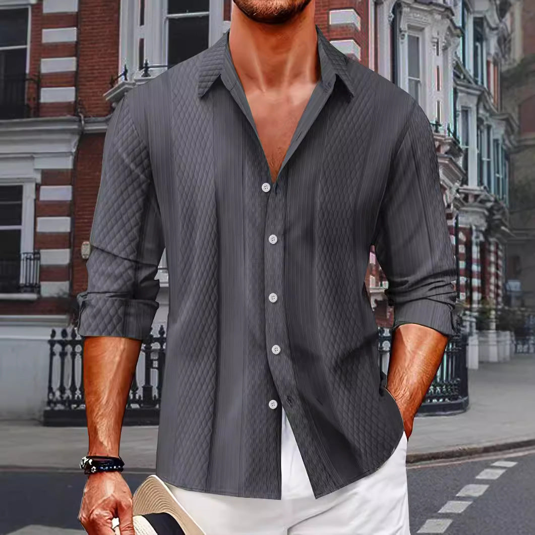 Herren strukturiertes Hemd mit leichtem Material Aliams