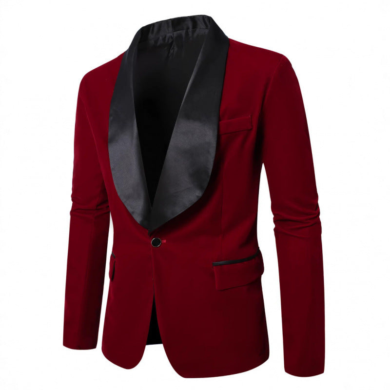Herren Samt Smoking-Blazer mit schimmerndem Satin-Revers Aliams