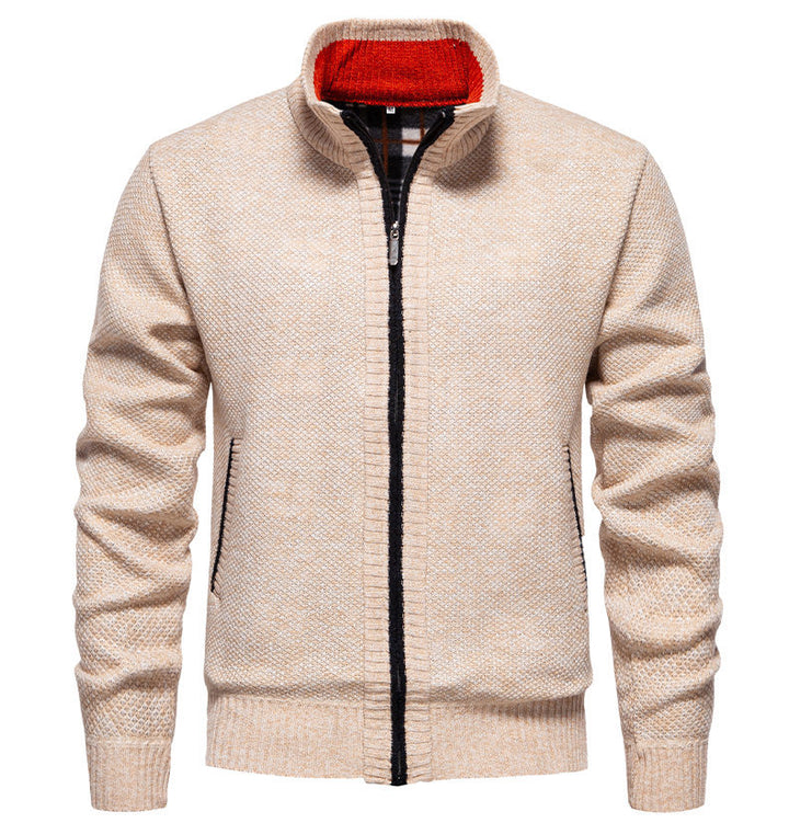 Herren sportliche Strickjacke mit Stehkragen Aliams