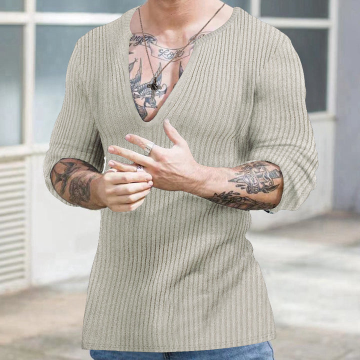 Herren V-Ausschnitt Strickpullover Aliams